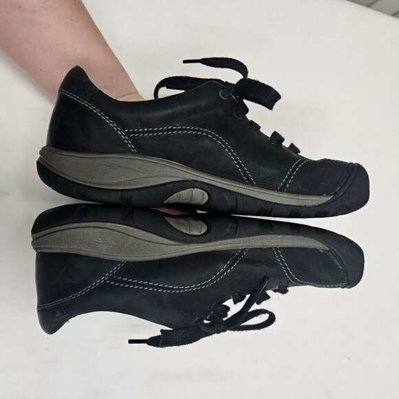 Keen Women's Black Leather Lace-Up Walking Shoes Size‎ 7.5 - Picture 8 of 9